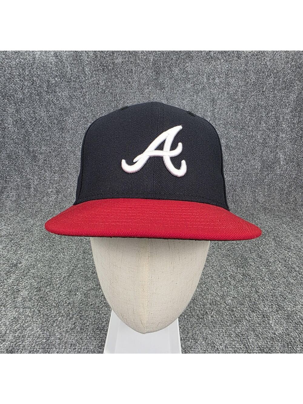 Atlanta Braves Hat Cap Fitted Mens 7 Blue Red MLB Baseball Game 59FIFTY New Era
